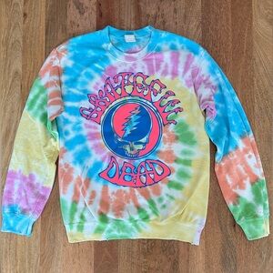 Madeworn Grateful Dead Sweatshirt in Spiral Tie Dye - xs